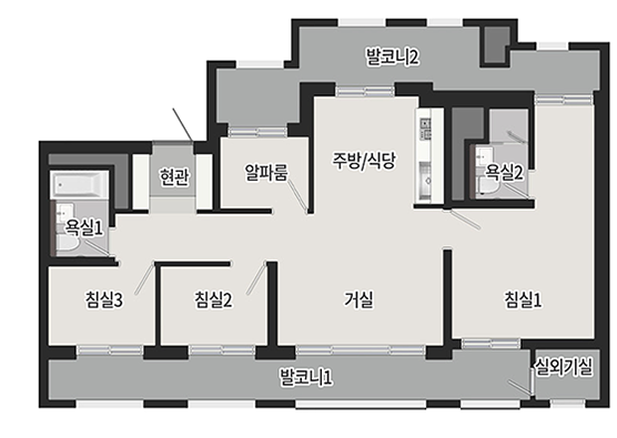 화양지구 푸르지오의 84타입평형